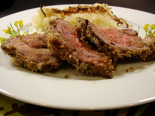 Lavender-crusted lamb