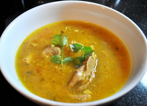 sopa de arroz con pollo