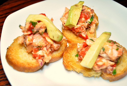 Salmon crostini